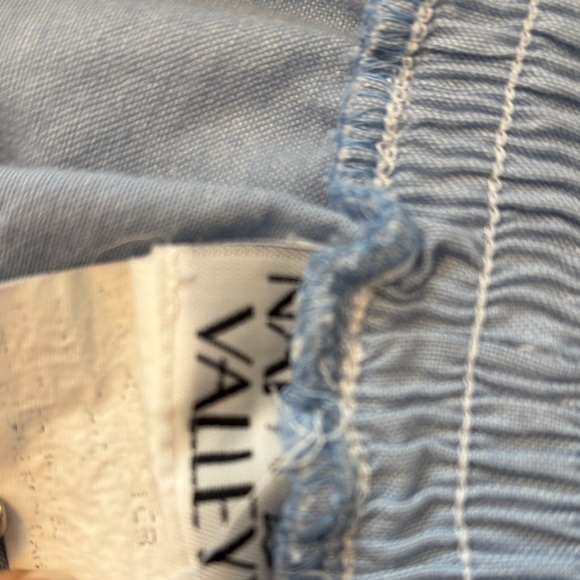 Women's Vintage Light Blue Cotton Button-Front A-Line Skirt Napa Valley - Size L - Picture 9 of 11